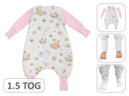 Ocieplany śpiworek 1,5 TOG z odpinanymi rękawkami i ze skarpetkami