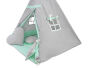 Namiot TIPI + mata + 3 poduszki - Jasny szary + mięta - 2