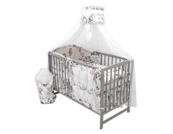 Łóżeczko z wyposażeniem - 16el haft [SZB BS]