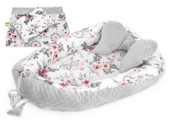 Otulacz dwustronny Minky + podusia motylek + kocyk + podusia