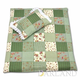 Pościel do wózka 4el - patchwork zielony 
