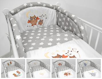 Pościel 2el - białe pierniczki na szarym