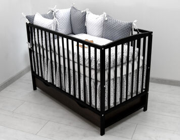 Łóżeczko z wyposażeniem - 20el Minky haft moduły [SZB]