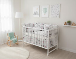 Łóżeczko dziecięce z wyposażeniem - 20el haft moduły [SZB BS]