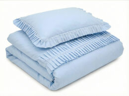 Pościel z falbanką Glamour 2el  Błękit