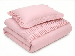 Pościel z falbanką Glamour 2el  Jasny róż