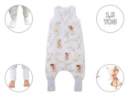wróżki w beżu -1,5 TOG Śpiworek całoroczny  ze skarpetkami
