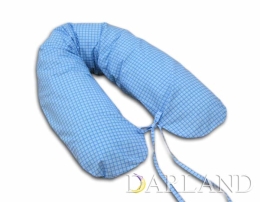 Poduszka dla kobiet w ciąży - kratka błękitna