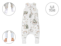 słoniki -1,5 TOG Śpiworek całoroczny ze skarpetkami
