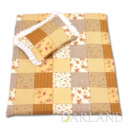 Pościel do wózka 4el - patchwork beżowy 