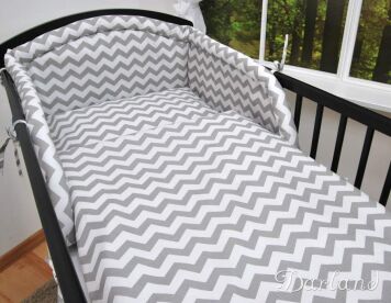 Pościel 3el 140x70 - szary zygzak