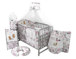 Łóżeczko z wyposażeniem - 24el haft [SZB BS]