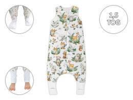 zwierzątka paproć -1,5 TOG Śpiworek całoroczny ze skarpetkami