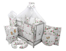 Łóżeczko tapczanik z wyposażeniem - 35el haft moduły [BAJ SZUF]