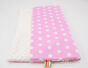 Kocyk MINKY - białe grochy na różu / ecru