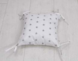 Poduszka bawełniana - Szare gwiazdki na białym