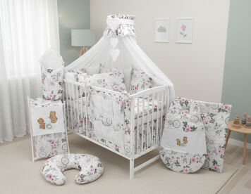 Łóżeczko z wyposażeniem - 35el haft moduły [SZB BS]