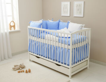 Łóżeczko dziecięce z wyposażeniem - 20el haft moduły [SZB]