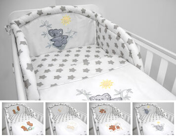 Pościel 3el - szare pierniczki na białym