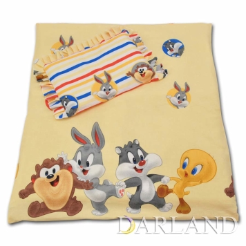 Pościel do wózka 4el - looney tunes w kremie 