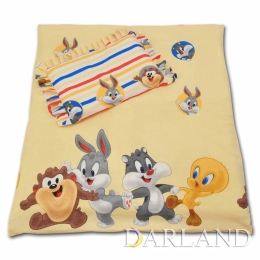 Pościel do wózka 4el - looney tunes w kremie 
