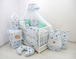 Łóżeczko z wyposażeniem - 35el haft moduły [SZB]