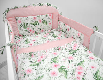 Pościel Romantic 3el - garden różowy + brudny róż
