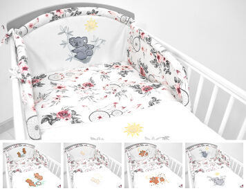 Pościel 3el - łapacze snów - brudny róż + szary