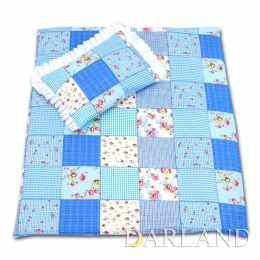 Pościel do wóżka 4el - patchwork niebieski 