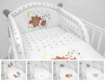 Pościel 3el - szare gwiazdki na białym