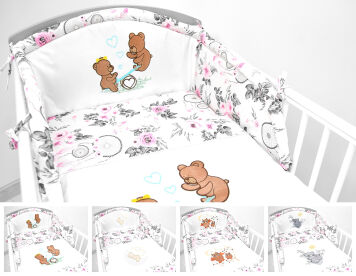 Pościel 3el - łapacze snów - jasny róż + szary